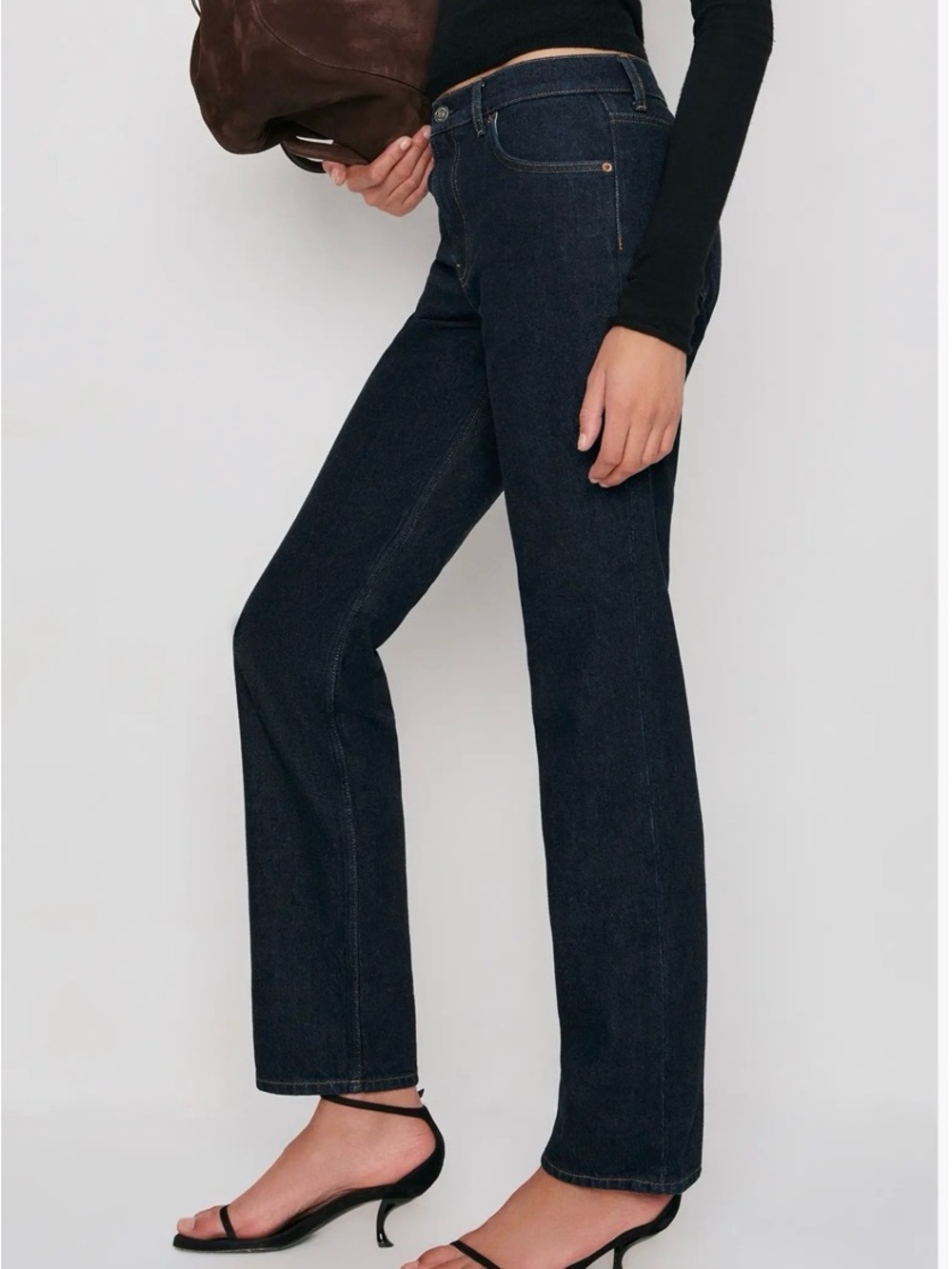 REFORMATION Greer Mid-Rise Straight Leg Short Jeans